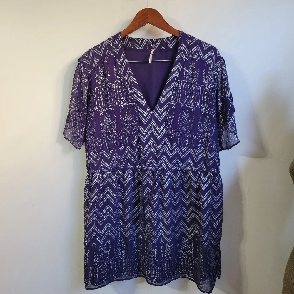 Free People Love Your Chaos Purple Mini Dress Size XS